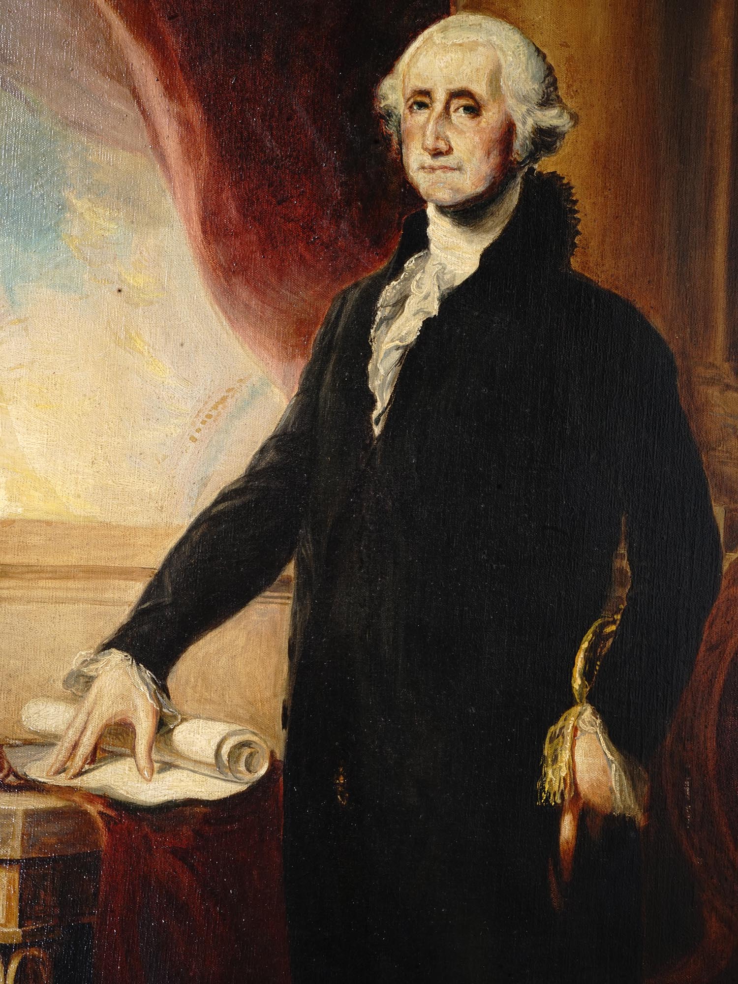 WASHINGTON OIL PAINTING AFTER GILBERT STUART PIC-2